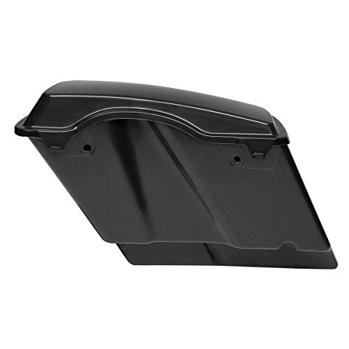 TCMT Unpainted 5" Stretched Extended Hard Saddlebags Fit For Harley Touring Models CVO Road Glide Road King Street Glide Electra Glide Ultra Classic 1994-2013 - color: Unpainted Black(No Latches)