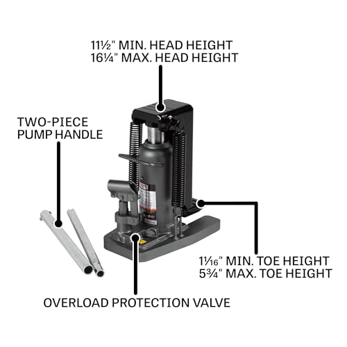 JET 5-Ton Hydraulic Toe Jack (Model JTJ-5ST) - size: 5-Ton