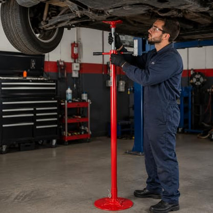 Stark USA Under Hoist Support Lift Jack Stand Wide Base 1/2 Ton 1,000 lbs Capacity Spin Handle, Self-Locking Threaded Screw, for Vehicle Lifting & Support