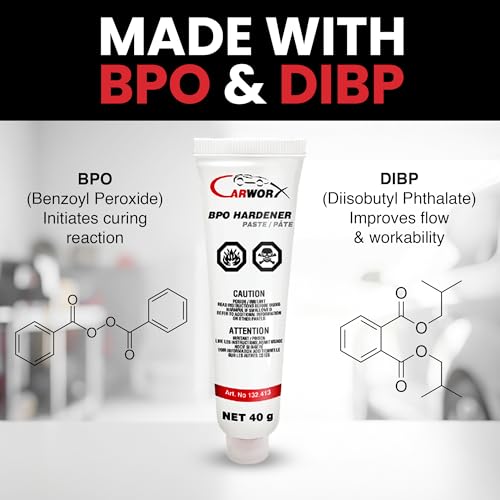 BPO Hardener, Body Filler Hardener - Pink Cream Catalyst for Flex Filler, Plastic Body Filler, Automotive Refinishing, 40 g