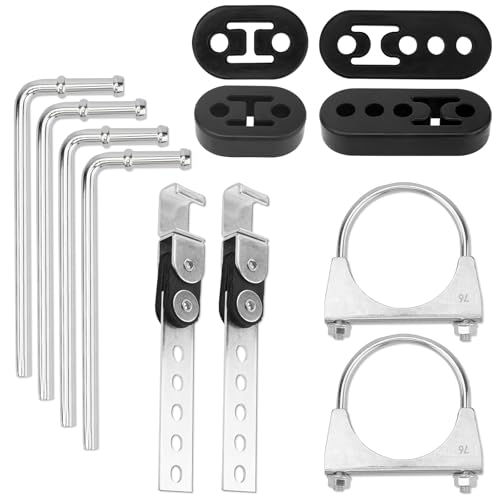 3" Exhaust Hanger Kit 12PC Universal 360° Swivel Clamps - size: 12-Pack 3" Universal Exhaust Hanger Kit