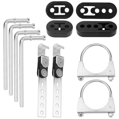 3" Exhaust Hanger Kit 12PC Universal 360° Swivel Clamps - size: 12-Pack 3" Universal Exhaust Hanger Kit