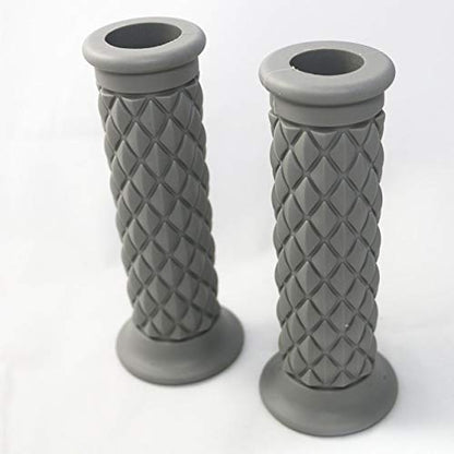 Yibid Motorcycle Hand Grips, Soft Rubber Handlebar Throttle Thruster Grip Replacement Replacement for 7/8(22mm) Handle Bar Motorized (Gray Grips) - color: Gray Grips