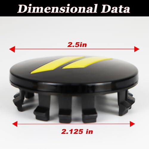 4pcs 63mm 2.5 inches Slash Wheel Center Cap Covers Fit for Dodge Charger Durango Dart 2015-2020 Jeep/Chrysler Yellow - color: Black-Yellow