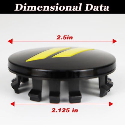 4pcs 63mm 2.5 inches Slash Wheel Center Cap Covers Fit for Dodge Charger Durango Dart 2015-2020 Jeep/Chrysler Yellow - color: Black-Yellow