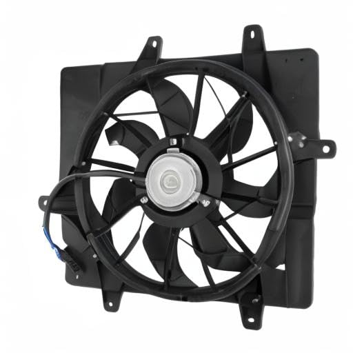BOXI 620-440 Radiator Condenser Cooling Fan Assembly Fits for Chrysler PT Cruiser 2001-2008 2.4L L4 with 3-Pin Connector (Replaces 5017407AA)
