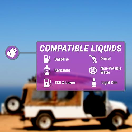 TERA PUMP Automatic Fuel Transfer Pump, 3X More Powerful Battery Operated, Auto-Stop Sensor, No Spills, 2ft Hose, Portable & Powerful Flow Rate at 2.4 GPM For Gas, Diesel (2 D Batteries, Not Included) - style: Auto Stop Pump (D)