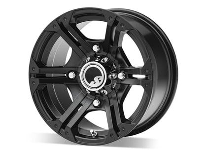 SuperATV 14x7 IN H-Series BAndit Wheel For Polaris UTV (See Fitment)| 4/156 Bolt Pattern (3/8x24 For M12x1,5 mm lugs) | 4.5 + 2.5 Offset | Cast Aluminum Construction, Nuts & Metal Valve Stem Included