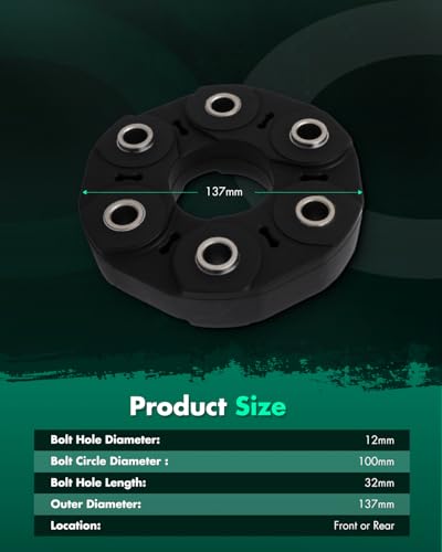 SCITOO Driveshaft Drive Shaft Coupler Flex Joint Shaft Coupling (with Bolt) - size: 935-407 (with bolts and nuts)