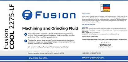 Machining Fluid with Low Foam by Fusion Chemical | Fusion Cool 2275 LF | General Purpose Coolant with Exceptional Low Odor, High-Lubricity | Semi-Synthetic | Microemulsion (1 Gallon) - size: 1 Gallon