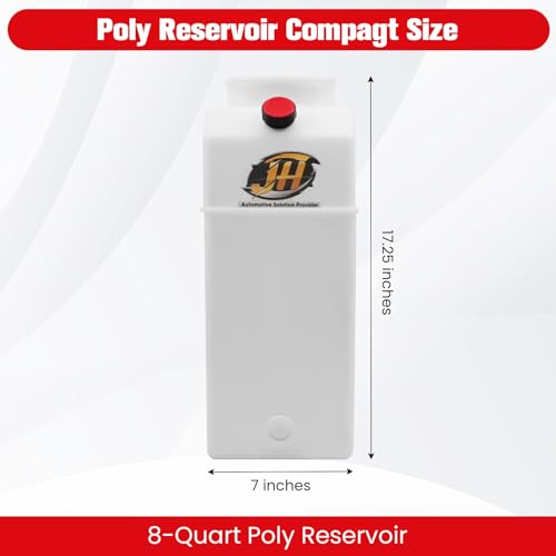 8 Quart Poly Power Unit Reservoir for Hydraulic Systems, Polyethylene Flat Bottom Utility Fluid Tank for Dump Trucks Trailers RVs Boats - size: 8 Quart