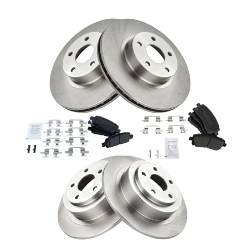 TRQ Front and Rear Ceramic Brake Pad and Rotor Set - style: BKA11741