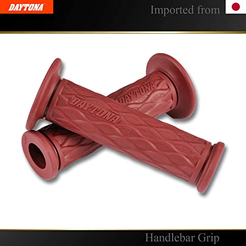 DAYTONA Universal 7/8" Motorcycle Handlebar Grips for Premium Comfort Rides (Nami) (Oxblood Red) - color: Burgundy