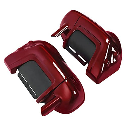 TCT-MOTORPARTS Lower Vented Fairings w/Glove Box Fits For Harley Touring Road King Electra Street Glide Ultra-Classic 1983-2013 - color: Red #2