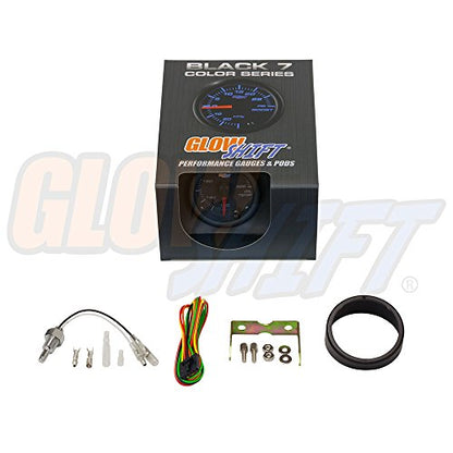 GlowShift Black 7 Color 300F Oil Temperature Gauge Kit, 2-1/16" 52mm
