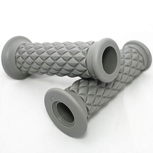 Yibid Motorcycle Hand Grips, Soft Rubber Handlebar Throttle Thruster Grip Replacement Replacement for 7/8(22mm) Handle Bar Motorized (Gray Grips) - color: Gray Grips