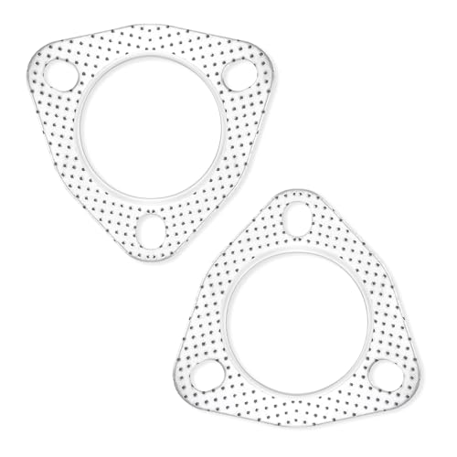 2PCS 2.25" Exhaust Gasket Set,3-Bolt Exhaust Flange Gasket with High Sealing,Multifunctional Car Accessories Header/Muffler/Catalytic Converter Gaskets for Most Cars,Trucks,SUVs (2.25") - color: Triple-hole 2.25"