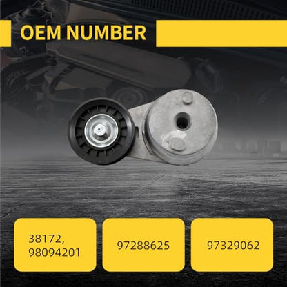 Drive Belt Tensioner 38172 Fit for Chevy GMC Silverado Express Sierra Savana 2500 3500 HD Kodiak Topkick C4500 C5500 2002-2010 V8 6.6L Pulley Tensioners