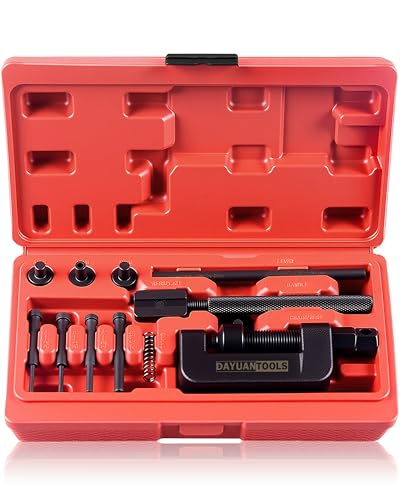 DAYUAN Motorcycle Chain Breaker Set, Chain Cutter and Riveter Kit, Red Case - color: Red
