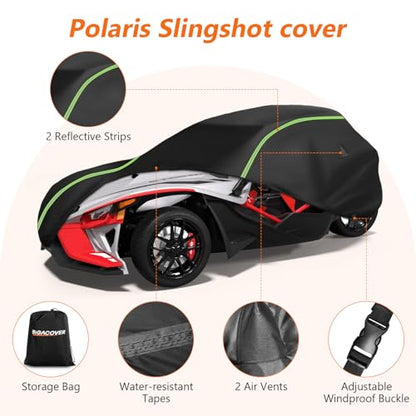 Full Cover fit for Polaris Slingshot with Roof, 420D Cloth Windshield Cover - size: for Polaris Slingshot with Roof