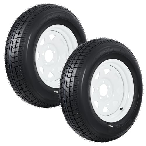 GarveeTech ST205/75D15 Trailer Tire and Wheel Assembly, 5 Lug, Set of 2 - size: ST205/75D15, style: 5 Lug