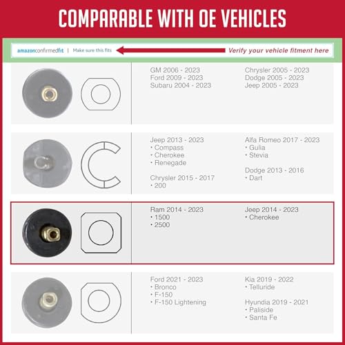 Wheel Accessories Parts PDQ TPMS 12 Pack Replacement Rubber Snap-in Valve Stem for Jeep RAM Equivalent to: Dill VS-65, OEM: 68206635AB - size: 12 PC - Black, style: Dodge Chrysler Ram