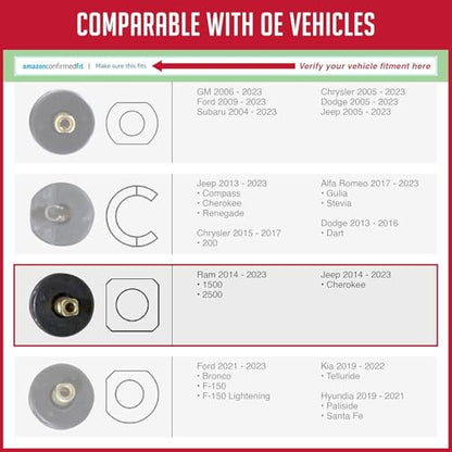 Wheel Accessories Parts PDQ TPMS 12 Pack Replacement Rubber Snap-in Valve Stem for Jeep RAM Equivalent to: Dill VS-65, OEM: 68206635AB - size: 12 PC - Black, style: Dodge Chrysler Ram