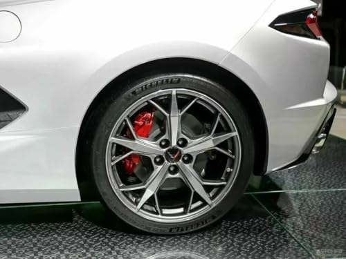 Set of 4Pcs Wheel Center Cap Replacement for 2014+ C7 Corvette Stingray Center Caps w/Crossed Flag Logo 68mm 2.7" 23217059 (Chrome White) - color: Chrome White