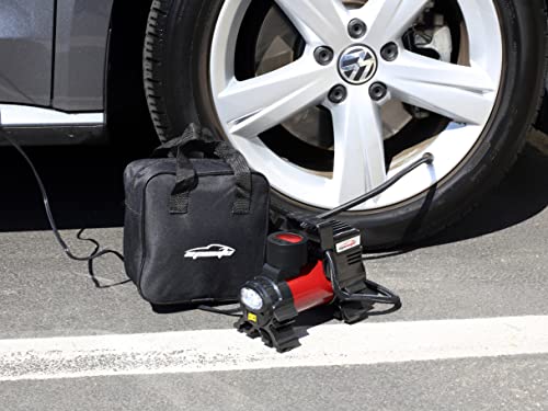 epauto 12V DC Portable Air Compressor Pump, Digital Tire Inflator - color: Red