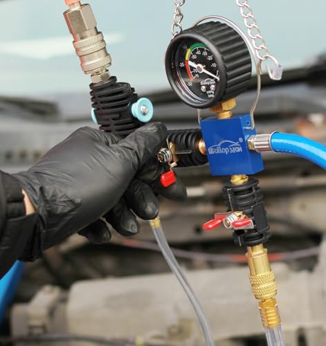 Radiator Coolant Pressure Tester Kit Auto Vacuum Refill with 31PCS Adapters