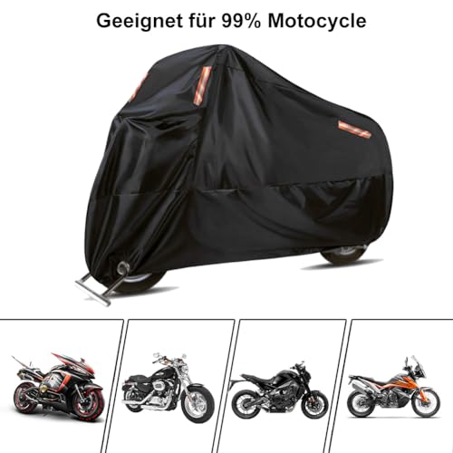 Waterproof Motorcycle Cover 190T 116 x 41 x 49 inches - size: 116 x 41 x 49 inches