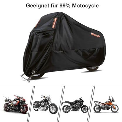 Waterproof Motorcycle Cover 190T 116 x 41 x 49 inches - size: 116 x 41 x 49 inches