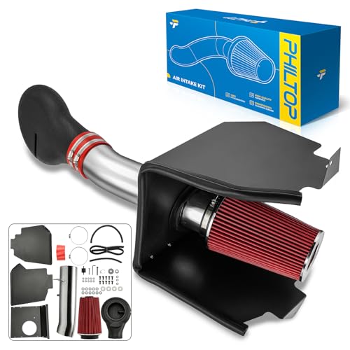 PHILTOP 4" Cold Air Intake Kit System for 1994-2002 Dodge Ram 2500 5.9L - color: Red, size: 1994-2001 Dodge Ram 1500 5.9L/5.2L