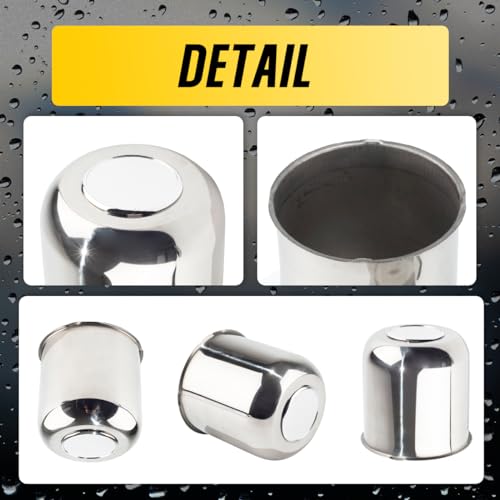 4Pcs 4.25" Stainless Trailer Wheel Center Caps, 4.29" H Chrome - color: Chrome, size: 4.25" Hub 4.29"H
