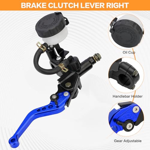 7/8" 22mm Motorcycle Brake Clutch Lever Master Cylinder Reservoir - color: Blue