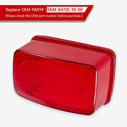 Tail Light Lens Compatible with 2002+ Yamaha Grizzly, Big Bear, Bruin, Kodiak, Wolverine Tail Light Cover Housing OEM Replacement # 5KM-8472C-10-00（Red） - color: Red