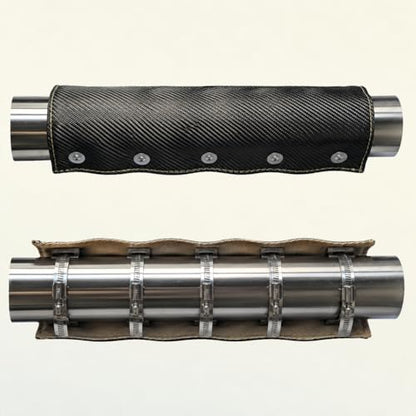 Exhaust Heat Shield 6" x 24", Carbon Pipe Shield for Motorcycle, Components, Hoses, Lines, and Electrical Wiring, Two-Layer Exhaust Wrap Pipe Heat Shield Protection up to 1800°F - size: 6'' x 24''