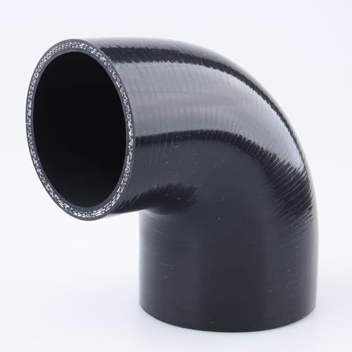 AC PERFORMANCE ID 3" to 2.5" 90° Degree Elbow Silicone Hose Reducer Black - color: Black, size: ID 3" to 2.5" (76mm to 63mm)