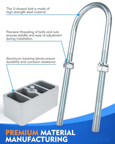 Universal Leaf Spring Lowering Block Kit, Heavy Duty Steel Lowering Block Kit, 2 Inch - size: 2 INCH