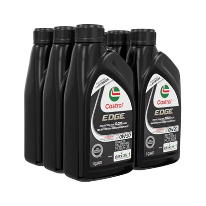 Castrol EDGE 0W-20 Advanced Full Synthetic Motor Oil, 1 Quart, Pack of 6 - size: 1 Quart, Pack of 6
