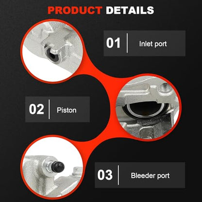 cciyu Front Left Disc Brake Caliper Assembly With Bracket 19B2870 - size: Front Left[19B2870]