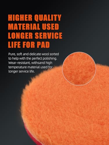 SPTA 9Pcs Polishing Pads Kit, 7 Inches Large Size Buffing Pads, Car Foam Buffing Sponge Pads Kit with 5/8"-11 Backing Plate for Car Care Polisher Boat Waxing, Polishing, Sealing Glaze - size: 7 Inches