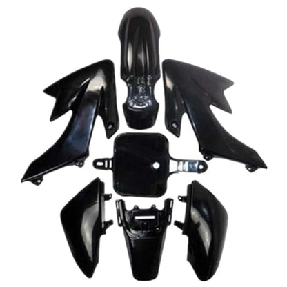 CRF50 XR50 Plastics Fender Kit, Body Work Panels, Fairings Mud Guards Plastic with Flat Tall Seat for SSR SDG Taotao Coolster 50cc 70cc 90cc 110cc 125cc Pit Dirt Bike Motorcycle (Black) - color: Black