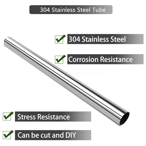 GeilSpace 2.5 Inch OD 304 Stainless Steel Exhaust Pipe, 54" Length, 1 Pack - size: 2.5"OD-54"-1PC