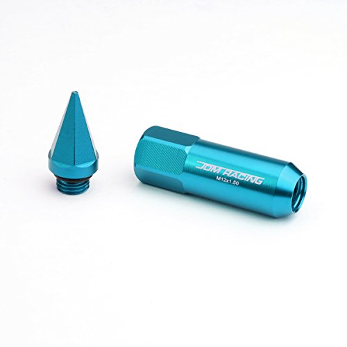 Auto Dynasty M12 x 1.5 Open/Closed End Design 20-Piece Aluminum Alloy Wheel Lug Nuts +1 X Deep Drive Extension (Light Blue) - color: Light Blue