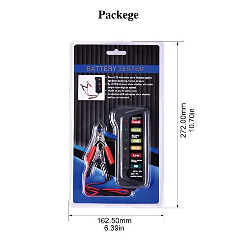 BI007 12V Battery and Alternator Tester, 6 LED Indicators
