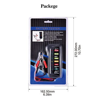 BI007 12V Battery and Alternator Tester, 6 LED Indicators