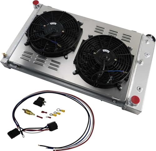 4 Row Aluminum Radiator&Shroud&Fans For Chevy 70-81 Camaro / 78-87 Monte Carlo, Replacement Radiator, aluminum radiator