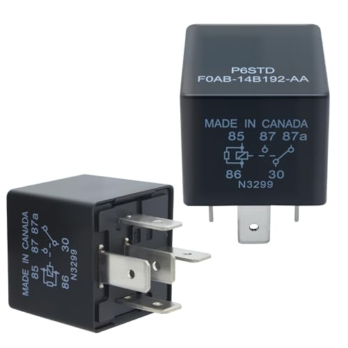 P6SDT FOAB-14B192-AA Relay - 40A 12VDC 5-Pin Relay for Ford Ford F-150, Explorer, Expedition, Electrical System 2 -Pack