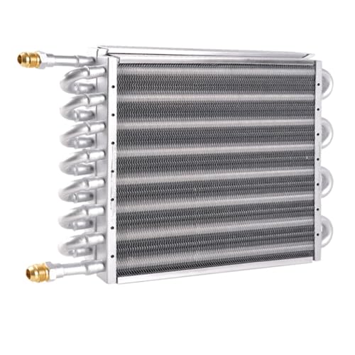BARTOO 1/2" Transmission Cooler, Aluminium alloy 16 Pass Tube and Fin Universal Oil Cooler Kit Air Compressor Aftercooler (Sliver) - color: Sliver, size: 16 Pass